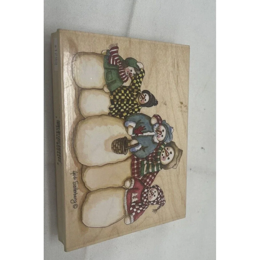 Heidi Satterberg Snowman Family Rubber Stamp 80244 3.5” X 5” Winter Christmas